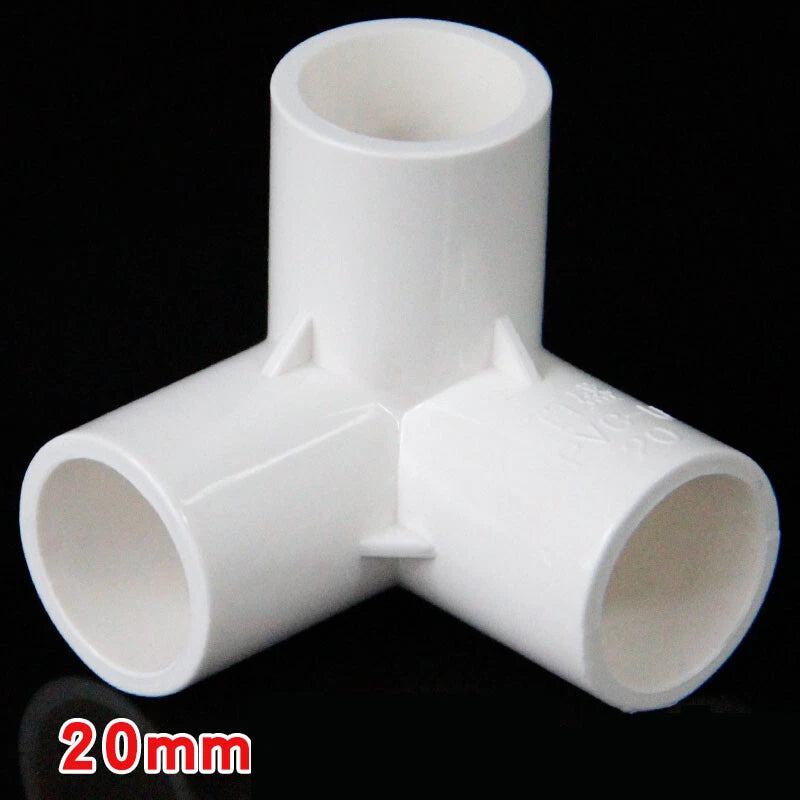 20 25 32 40 50mm PVC 3-Way Equal Connector Socket Pressure Pipe Fittings White