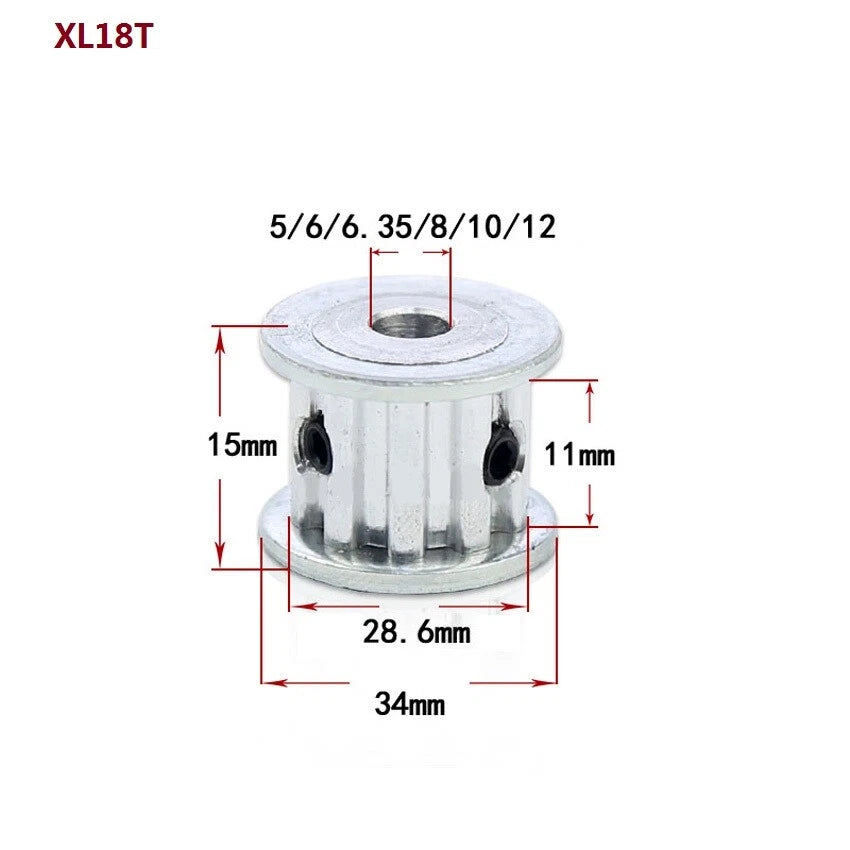 XL 10T-40T Timing Pulley Pitch 5.08mm Without Step Synchronous Wheel Width 11mm