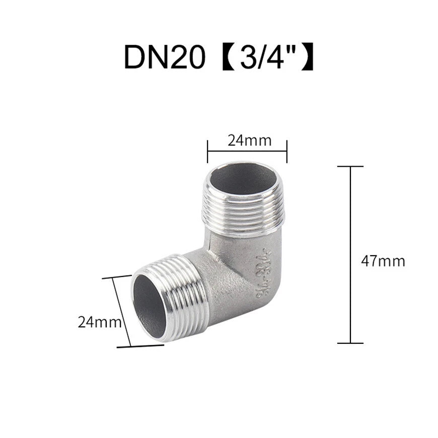 304 Stainless Steel Male 90° Elbow BSP Pipe Fitting — Equal & Reducer