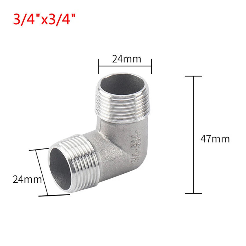 A2 Stainless Steel BSP Male Elbow Pipe Fitting — 1/4" to 2" Equal & Reducing