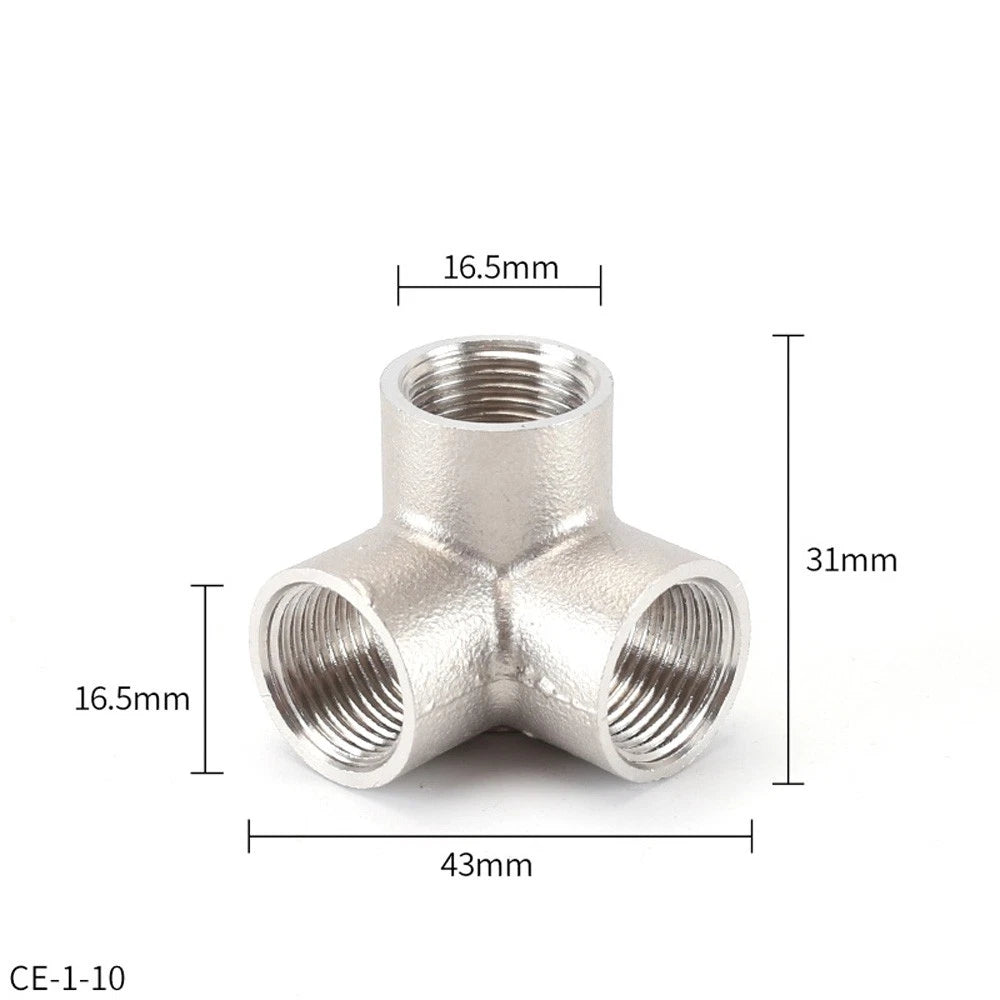BSP Female 3-Way Tee Pipe Fitting – Stainless Steel 90° Corner Elbow
