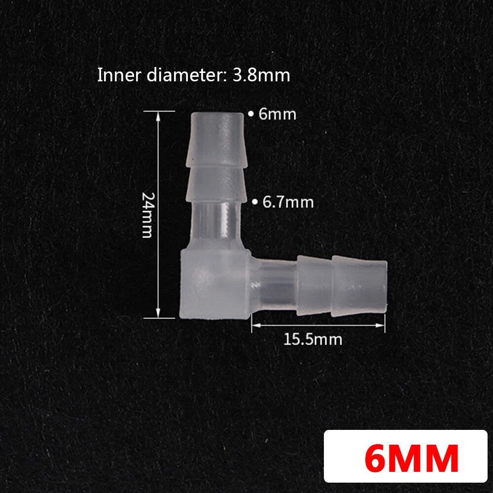 Plastic Elbow Barb Hose Connector — L-Piece Tube Joiner for Air, Fuel & Water (1.6mm–20mm)