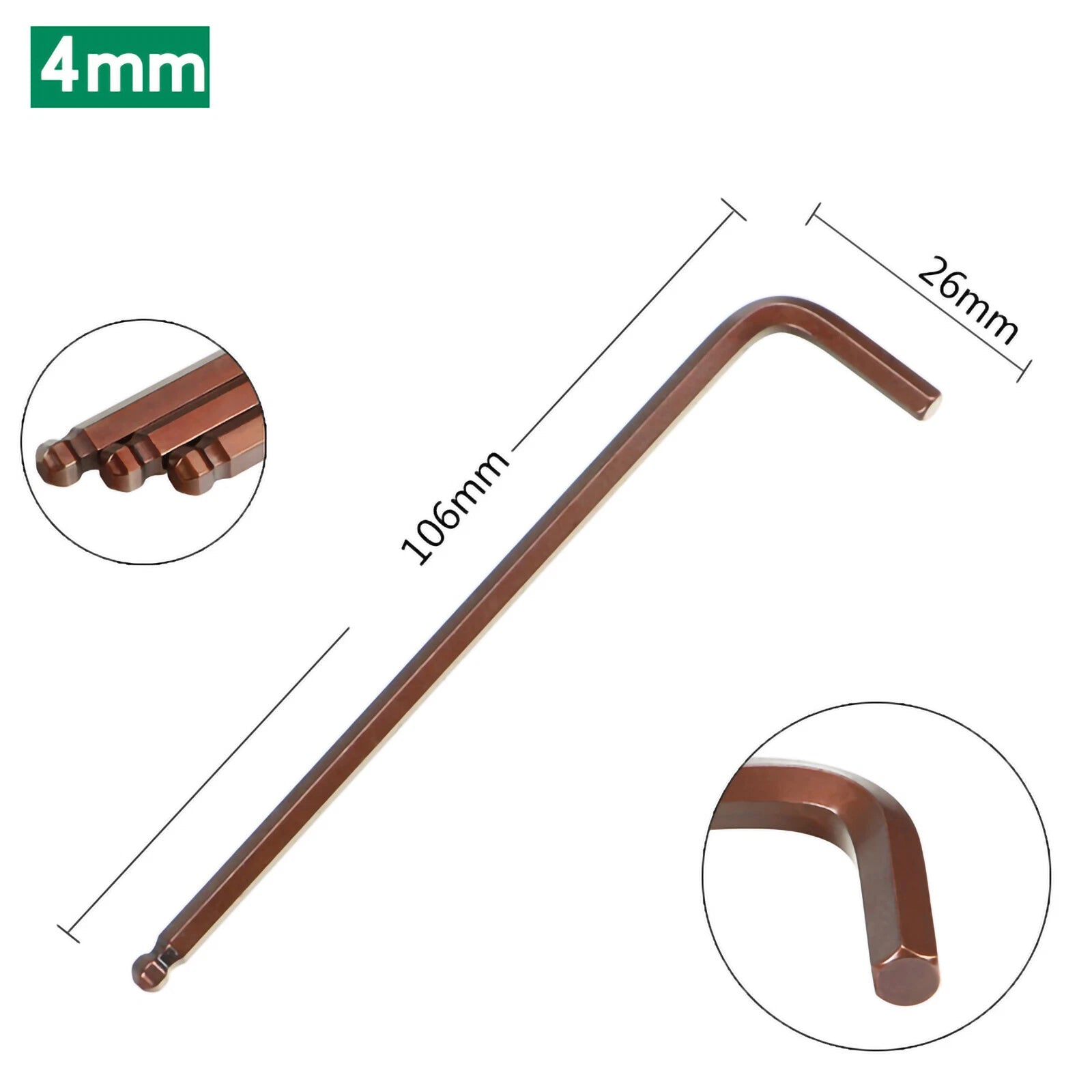 Allen Ball End Hex Key Wrench 1.5mm 2mm 2.5mm 3mm 4mm 5mm 6mm 8mm 10mm 12mm 14mm