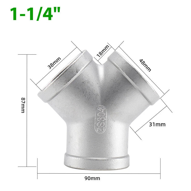 Y Hose Joiner Barbed Splitter — A2 Stainless Steel Hose Connector Fitting