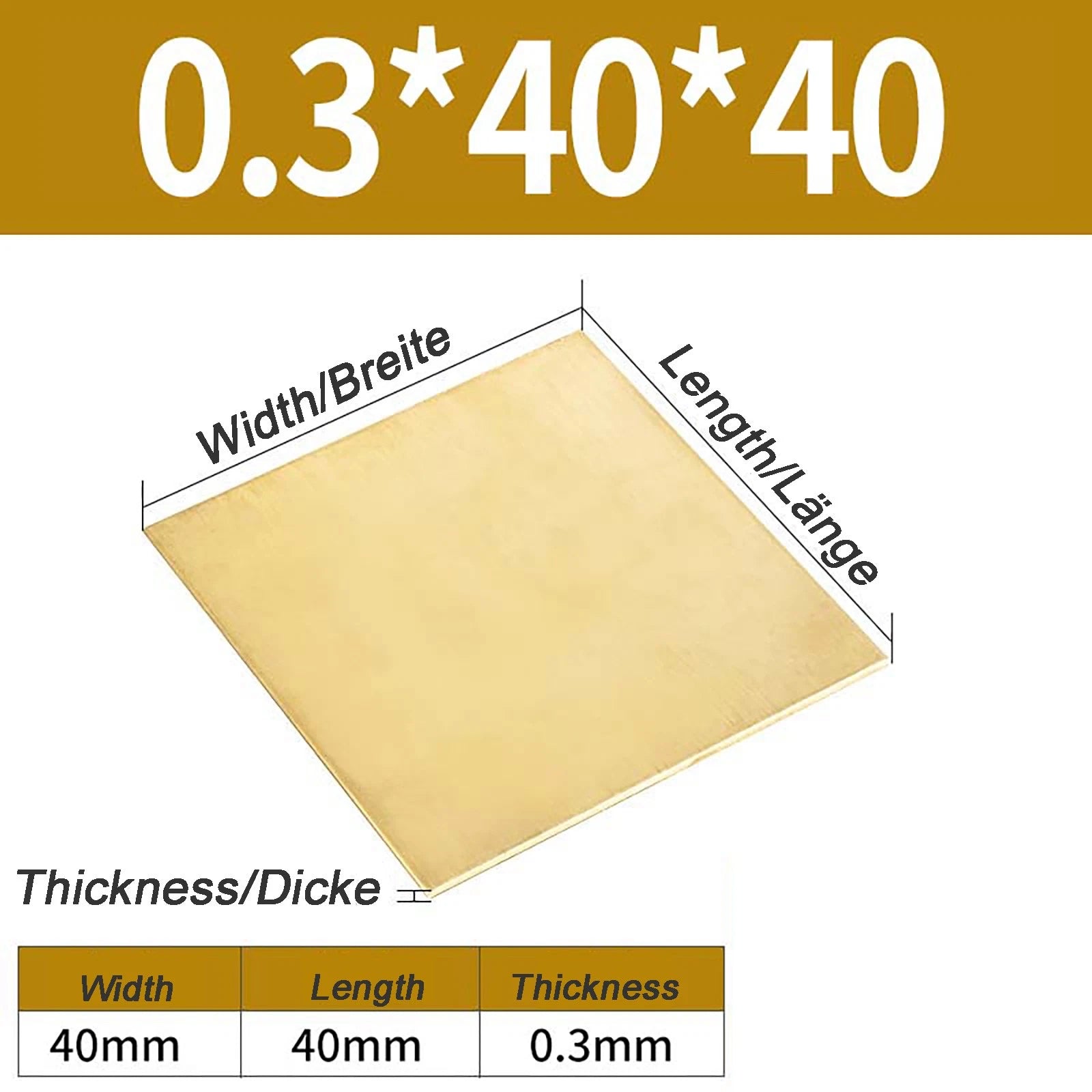 Natural Brass Sheet Metal guillotine cut - 0.3mm - 3.0mm - Multiple Sizes