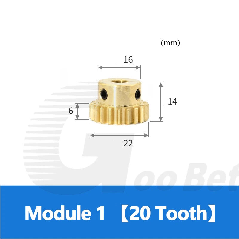 Brass Spur Gear Module 1 with Hub 15-50 Tooth Motor Pinion Bore 4-12mm Precision
