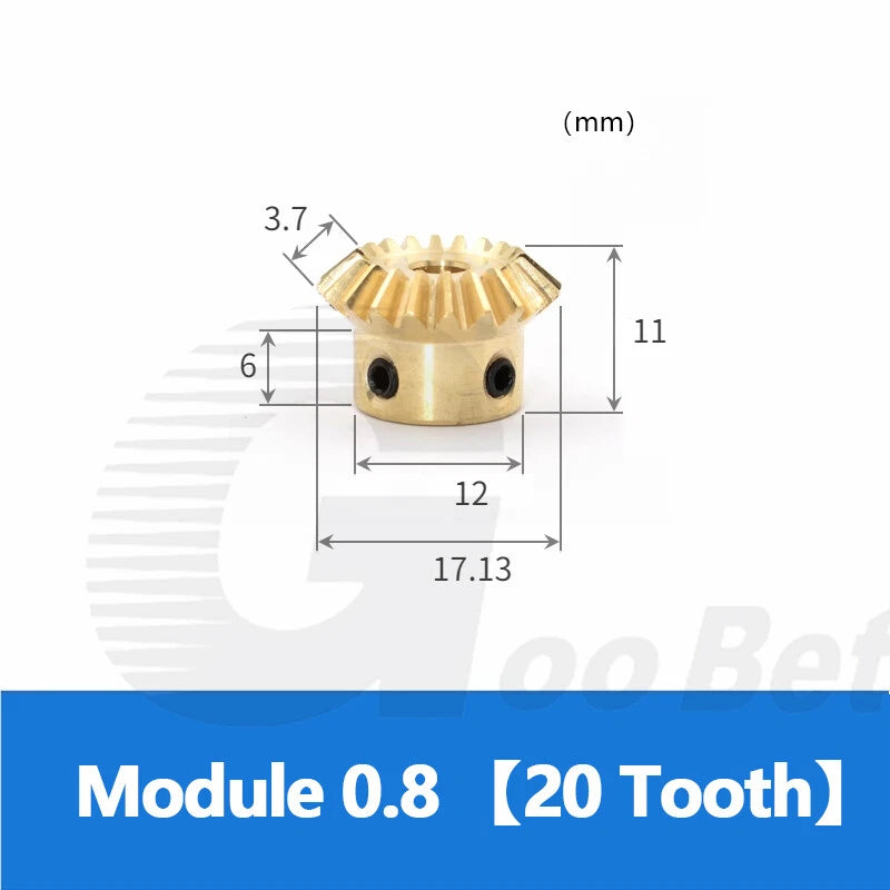 Mod 0.5/0.8/1/1.5 Bevel Gear Set Brass 1:1 Pairing 15/20/25/30 Tooth Miter Gear