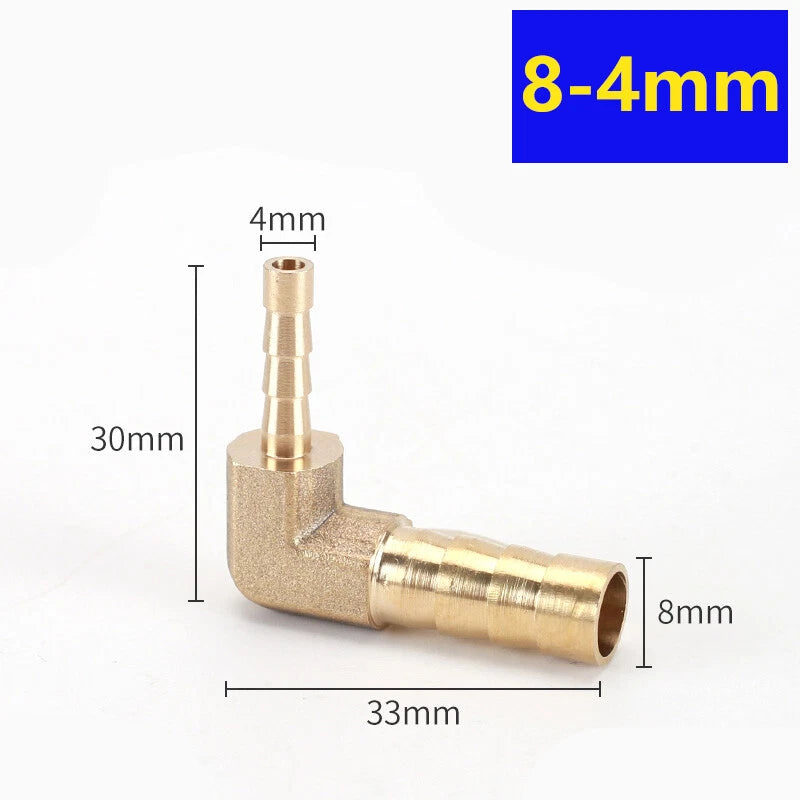 Brass Elbow Hose Tail Reducer Fitting — Air Water Gas Fuel Tubing Connector