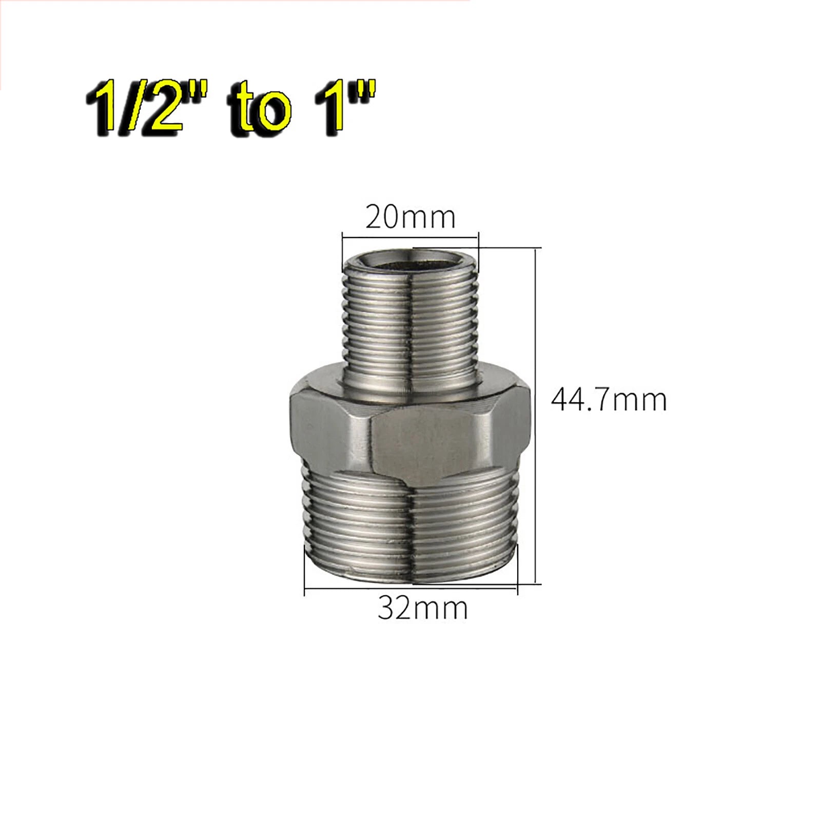 304 Stainless Steel Male to Male BSP Pipe Fitting Adaptor — Equal & Reducing Straight Connector