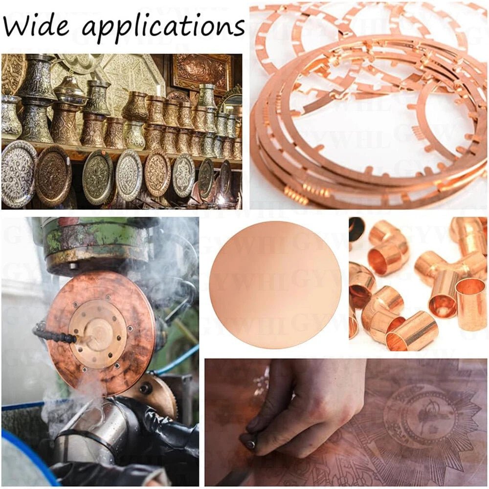 T2 Solid Pure Round Copper Sheet Flat Round Copper Disc Blank Round Metal Sheet - HomeDIYer
