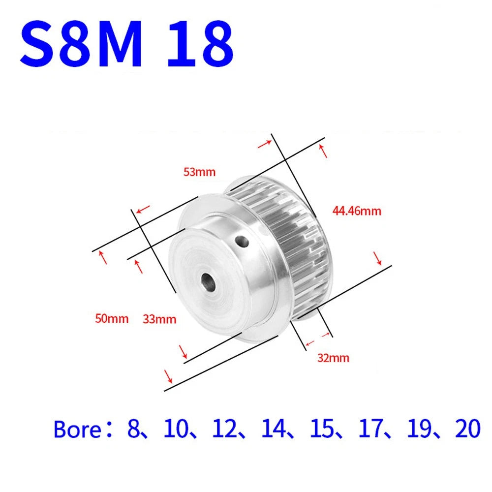 S8M 12-50T Timing Belt Pulley Pitch 8mm With Step/Keyway Drive Pulley Width 32mm
