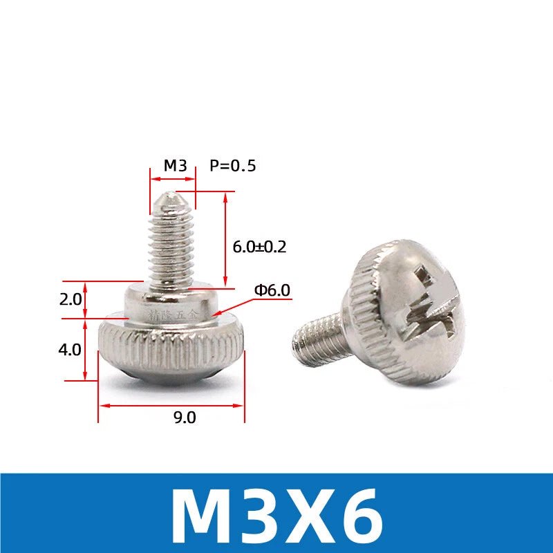 M3 Knurled Thumb Screws Step Hand Grip Knob Bolts — Carbon Steel, Nickel or Black Zinc - HomeDIYer