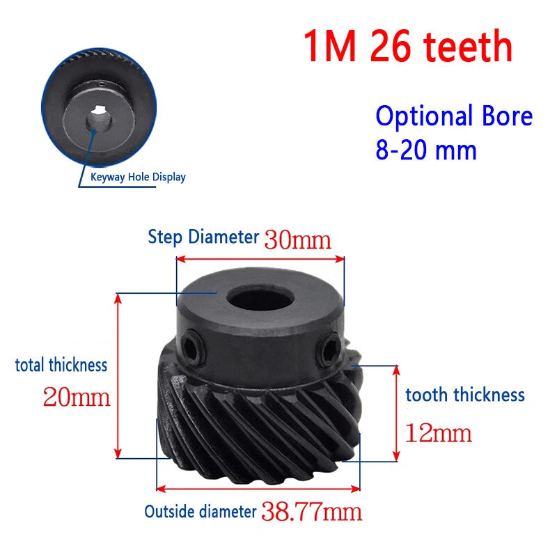1 Module Helical Gear With Step 45°Left-Right Spiral Motor Transmission Gear