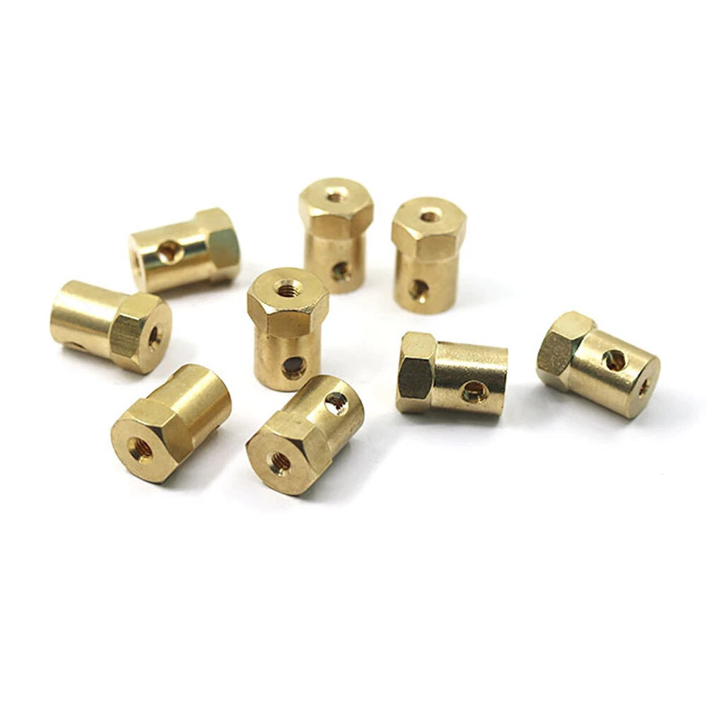 3-8mm Brass RC Car Wheels Shaft Motor Flexible Coupling Coupler Hex Connector