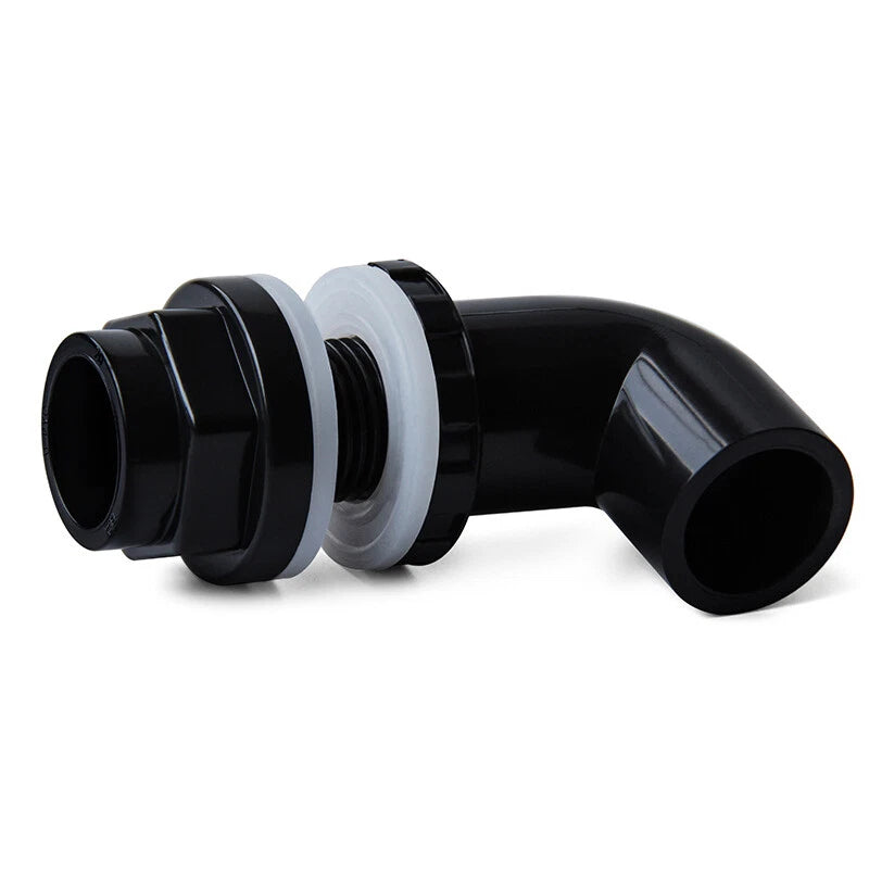 PVC 90° Elbow Pipe Fittings 20mm~50mm Tank Connector Bulkhead For Aquarium Black