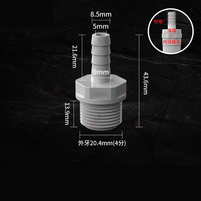 Hosetail Connector Fitting Barbed Male BSP Plastic Pond Pool Hose Pipe Adaptor
