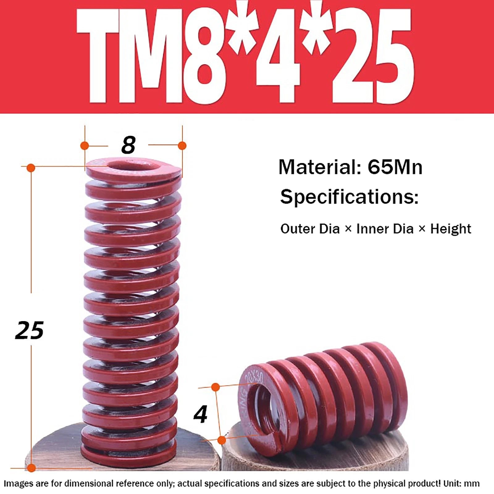 Heavy Load Duty Compression Die Spring, 8mm-50mm Diameter & Up To 400mm Long JIS