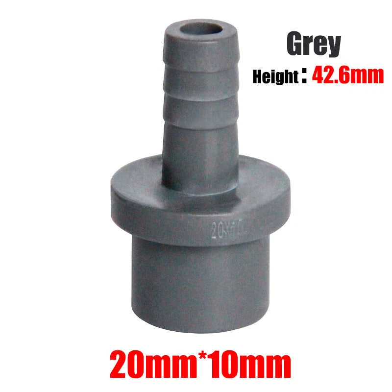 Pagoda 20mm 25mm PVC Pipe Connector Fittings Adapter To Hose OD 5mm~20mm Grey