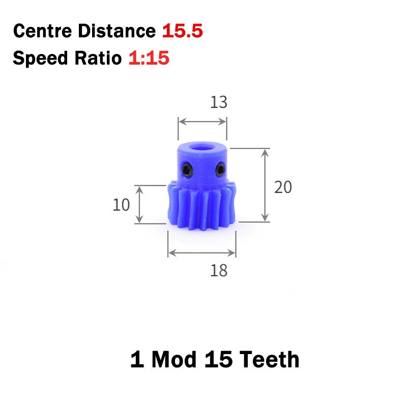 1 Module Nylon Precision Worm Gears 15 - 80 Teeth Worm Gear Wheel & Worm Shaft