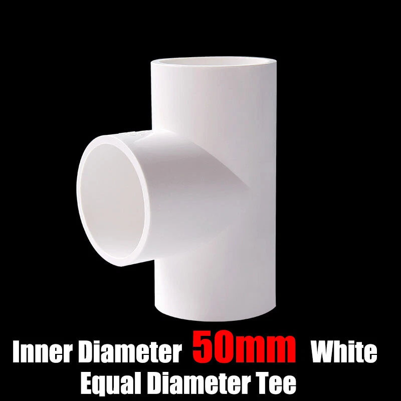 PVC 16mm-125mm Equal Tee Connector Socket Coupling Pressure Pipe Fittings White