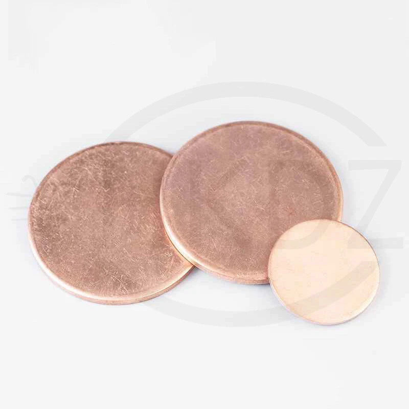 Solid Pure Copper Discs Blanks Round Plate Metal Sheet OD 10-300mm Thick 0.3-3mm