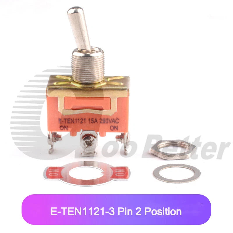 Heavy Duty Toggle Switch On-Off / On-Off-On — SPST/SPDT 2/3 Position, 2/4/6 Pin, 5A 250VAC