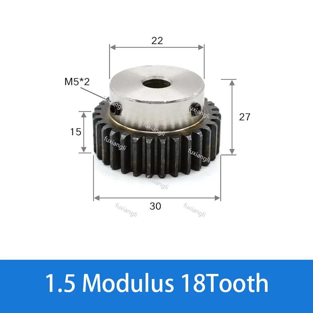 1.5 Modulu 12T-40T Spur Gears pitch 4.71mm 45# Steel With Step Pinion Motor Gear