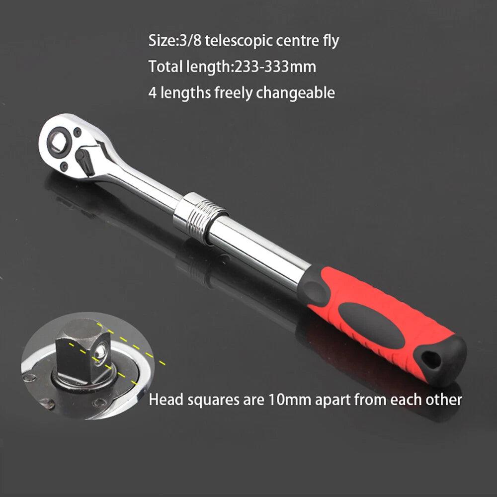 Drive Socket Ratchet Handle Wrench 24/ 72 Teeth Quick-release Reversible Sleeve