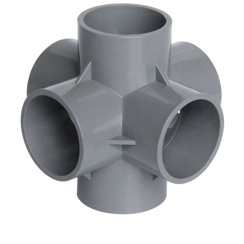 PVC Metric Plumbing Fittings Pipe For Aquarium Fish Tank Pond Solvent Weld Grey