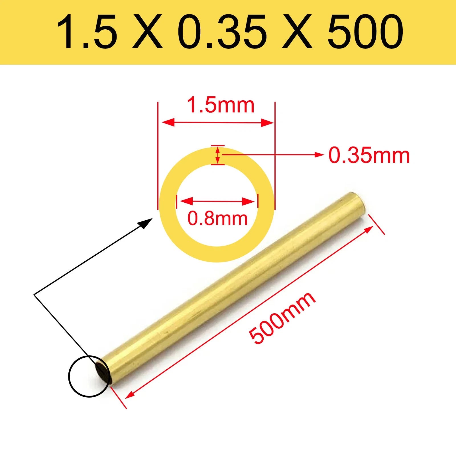 Brass Tubes ROUND PIPE Cu 62% OD 2mm 3mm 4mm 5mm 6mm 7mm 8mm 9mm 10mm To 90mm
