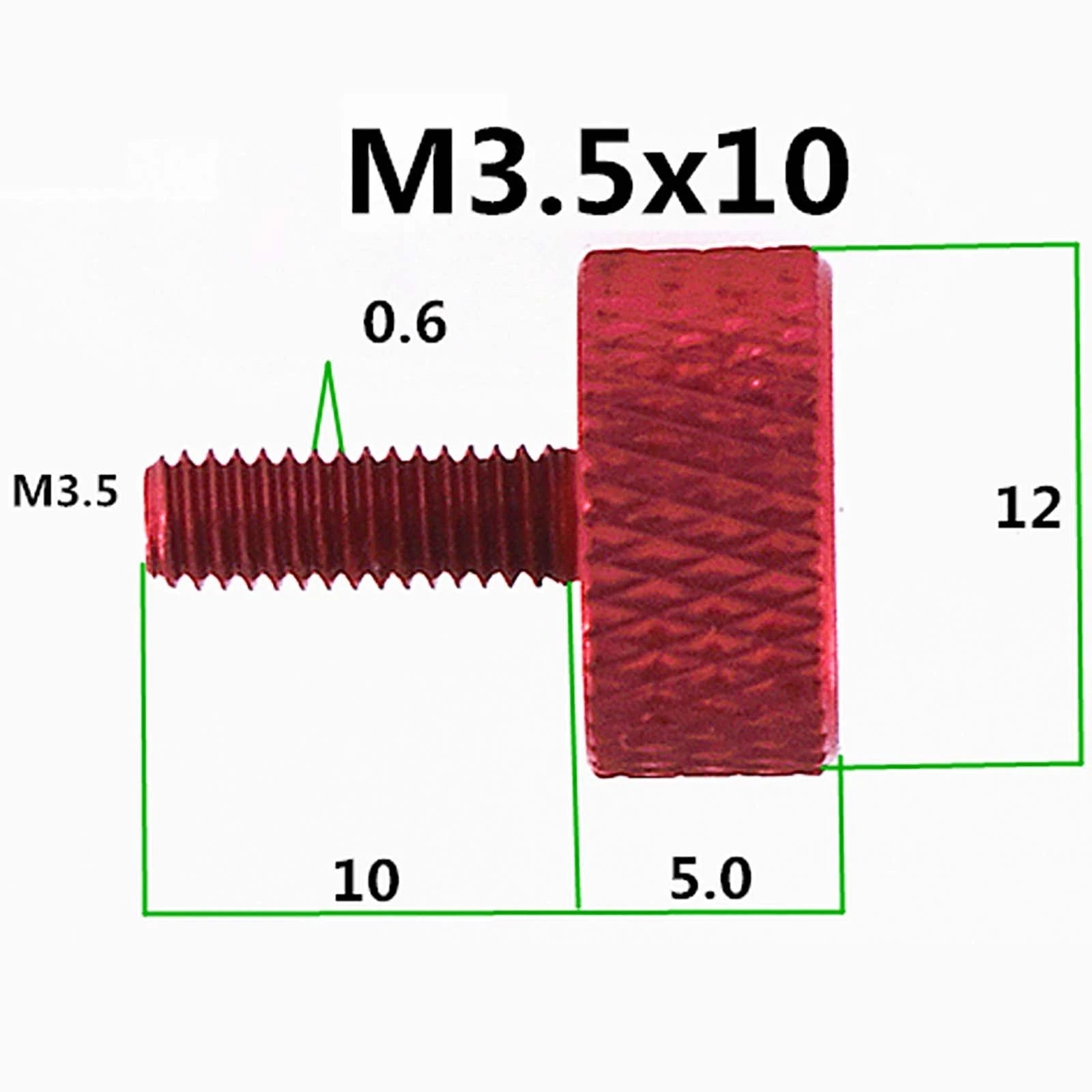 Colorful Thumb Knurled Screws M3 M3.5/6mm - 25mm Hand Tighten Grip Knob Bolts
