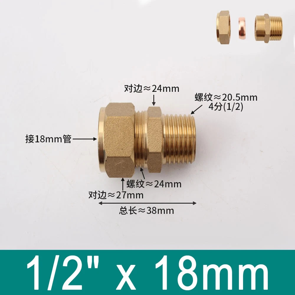 Brass Compression Ferrule Fittings with Male Thread for Copper Tube