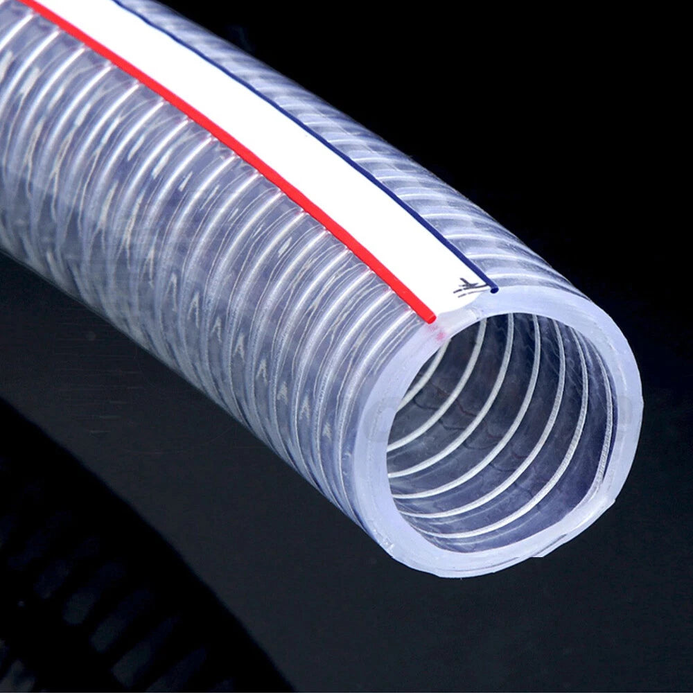 Food Grade Clear PVC Braided Hose Pipe — Wire Reinforced, Heavy Duty Air Water Fuel