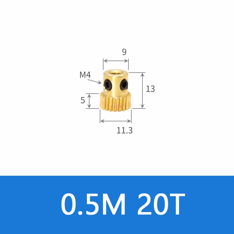 Brass Worm Wheel Gear 0.5/0.8/1/1.5 Module Transmission Gear Worm Rod Gear Shaft