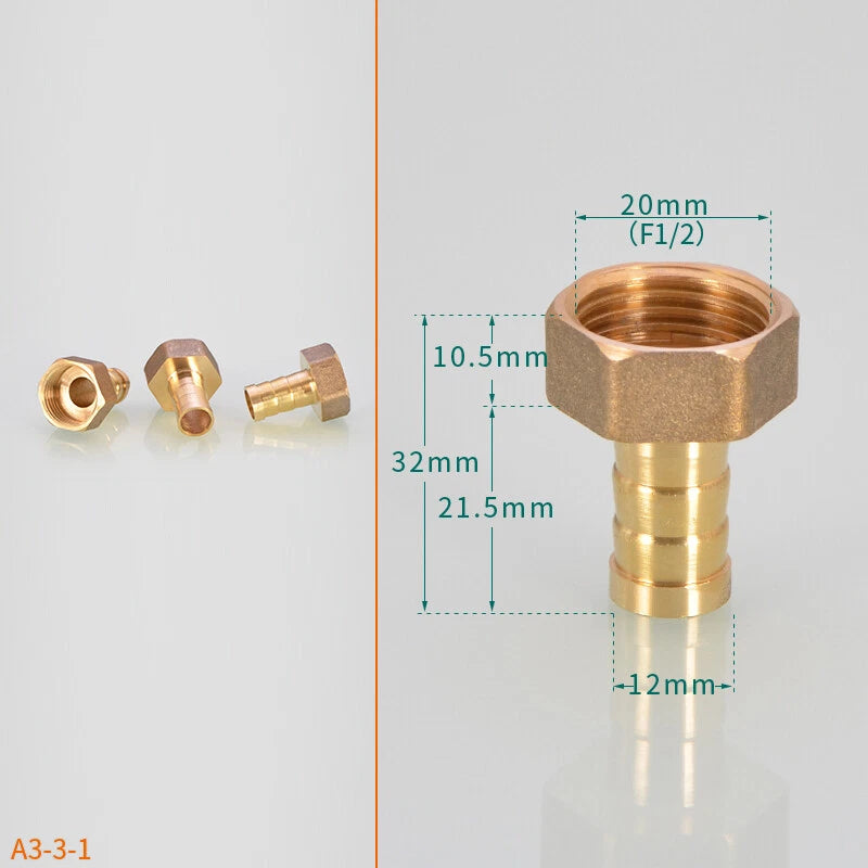 BSP Hose Barb Fittings — 1/2" & 3/4" Male or Female Thread × 6–25mm Barb (2-Pack)