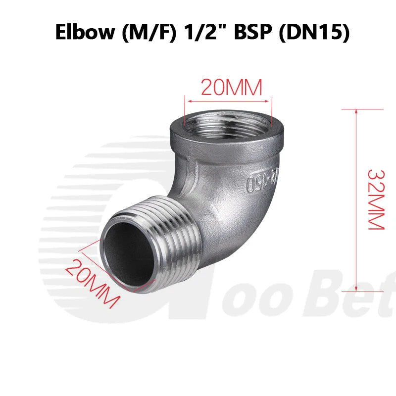 BSP Threaded Stainless Steel Pipe Fittings 304 — Elbow, Tee, Nipple, Socket & More