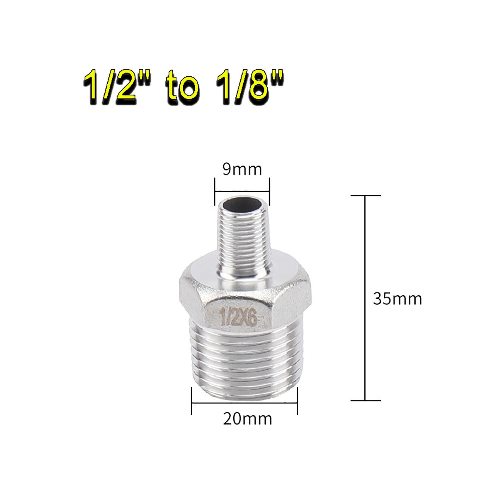 BSP Male to Male Reducing Hex Nipple 304 Stainless Steel Pipe Connector