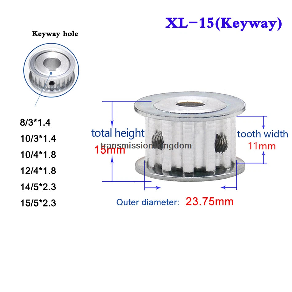 XL 10T-40T Synchronous Wheel Width 11mm Timing Belt Pulley Bore 4-20mm