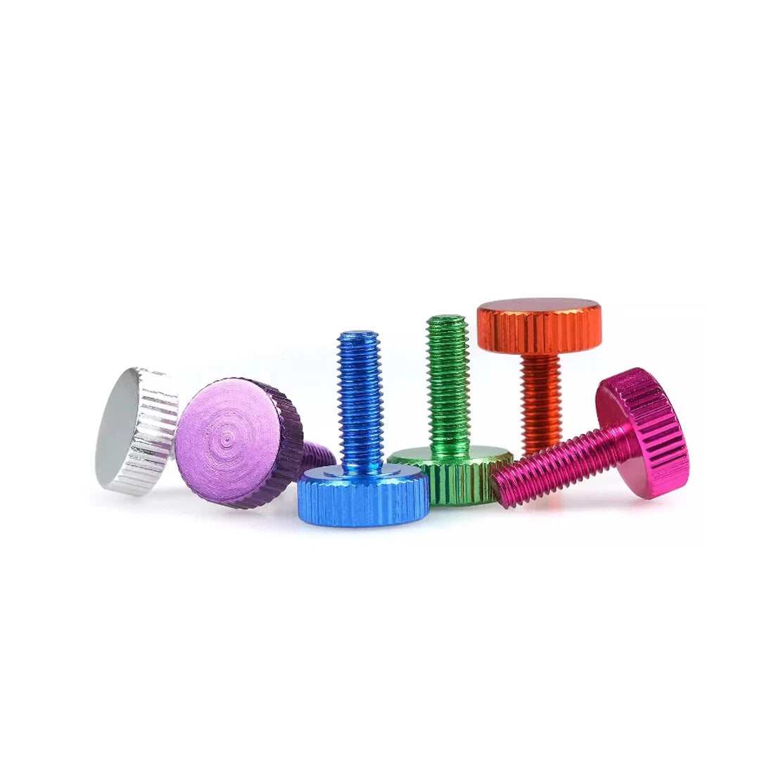 Knurled Thumb Screws Aluminum Alloy — M2 M2.5 M4 M5 M6 Flat Head Hand Grip Knob Bolts