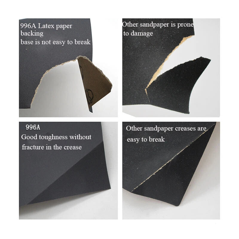 A4 Silicon Carbide Wet & Dry Sandpaper — P60 to P10000 Grit 230x280mm Sheets for Wood Metal Auto