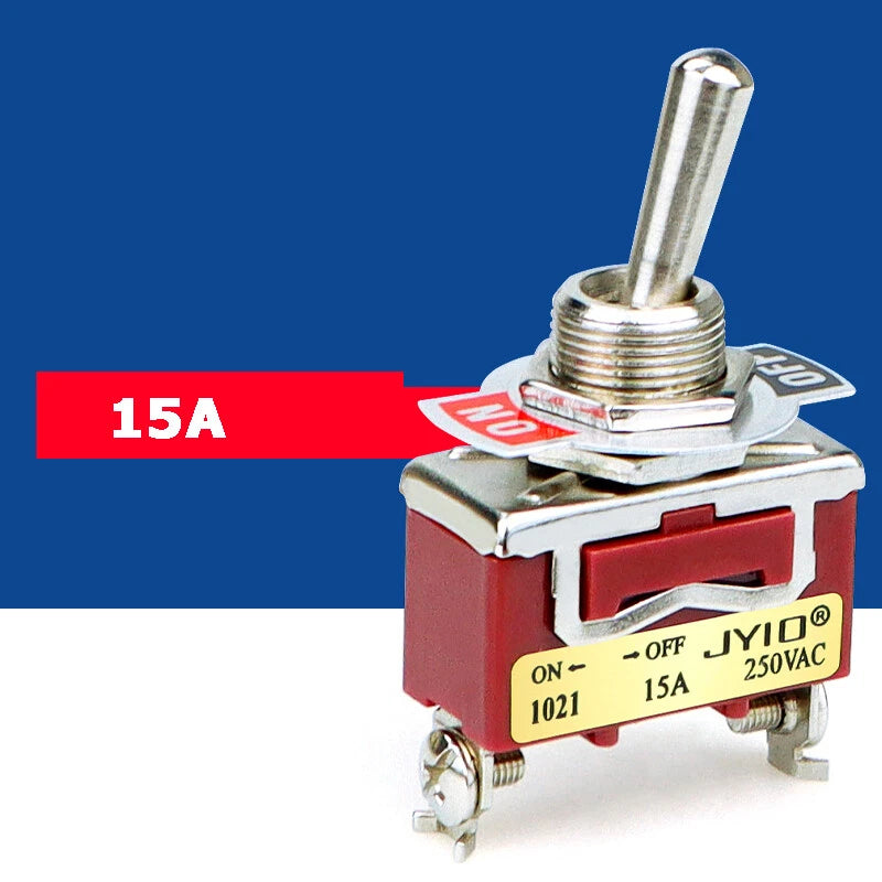 Metal Toggle Switch 250V AC 15A — On/Off Flick Switch for Dashboard & Panel (BEM / E-TEN)