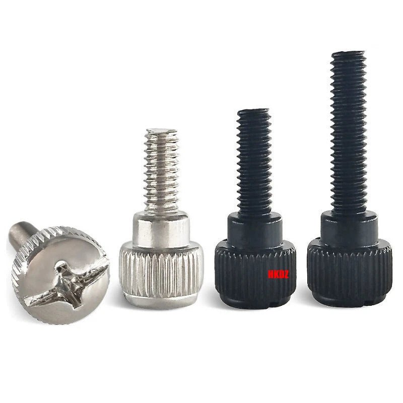 M3~M6 Phillips Carbon Steel Step Knurled Thumb Screws | Hand Grip Knob Bolts - HomeDIYer