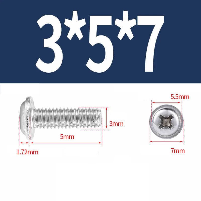 Phillips Flanged Pan Head Machine Screws 316 Stainless Steel M3 M4 M5 M6 - HomeDIYer