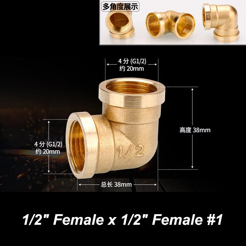 BSP Brass Pipe Fittings – Elbow & Union Connectors, Female/Male, 1/2" 3/4" 1"