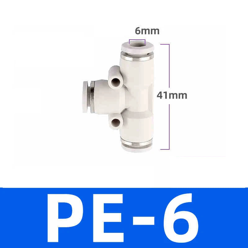 White Pneumatic Push Fit Connector Tube Pipe Joiner Air Water Lines Hose 4-16mm