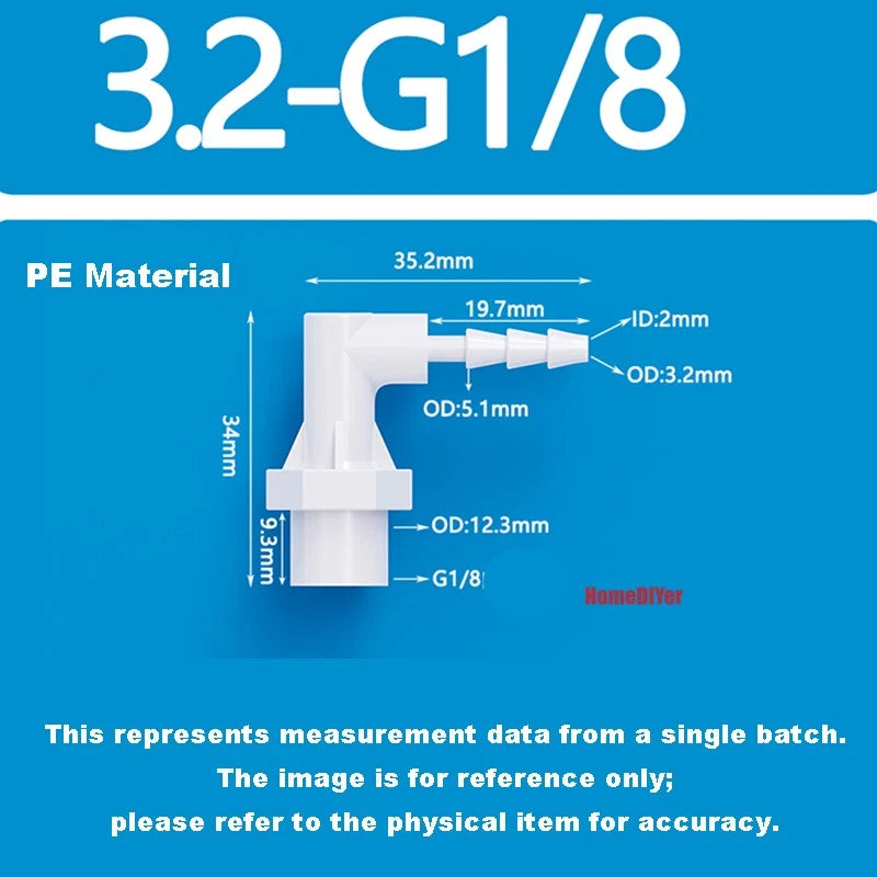 90° Elbow Plastic Female Thread Barbed Connectors Pipe Hose Water Reducer Joiner