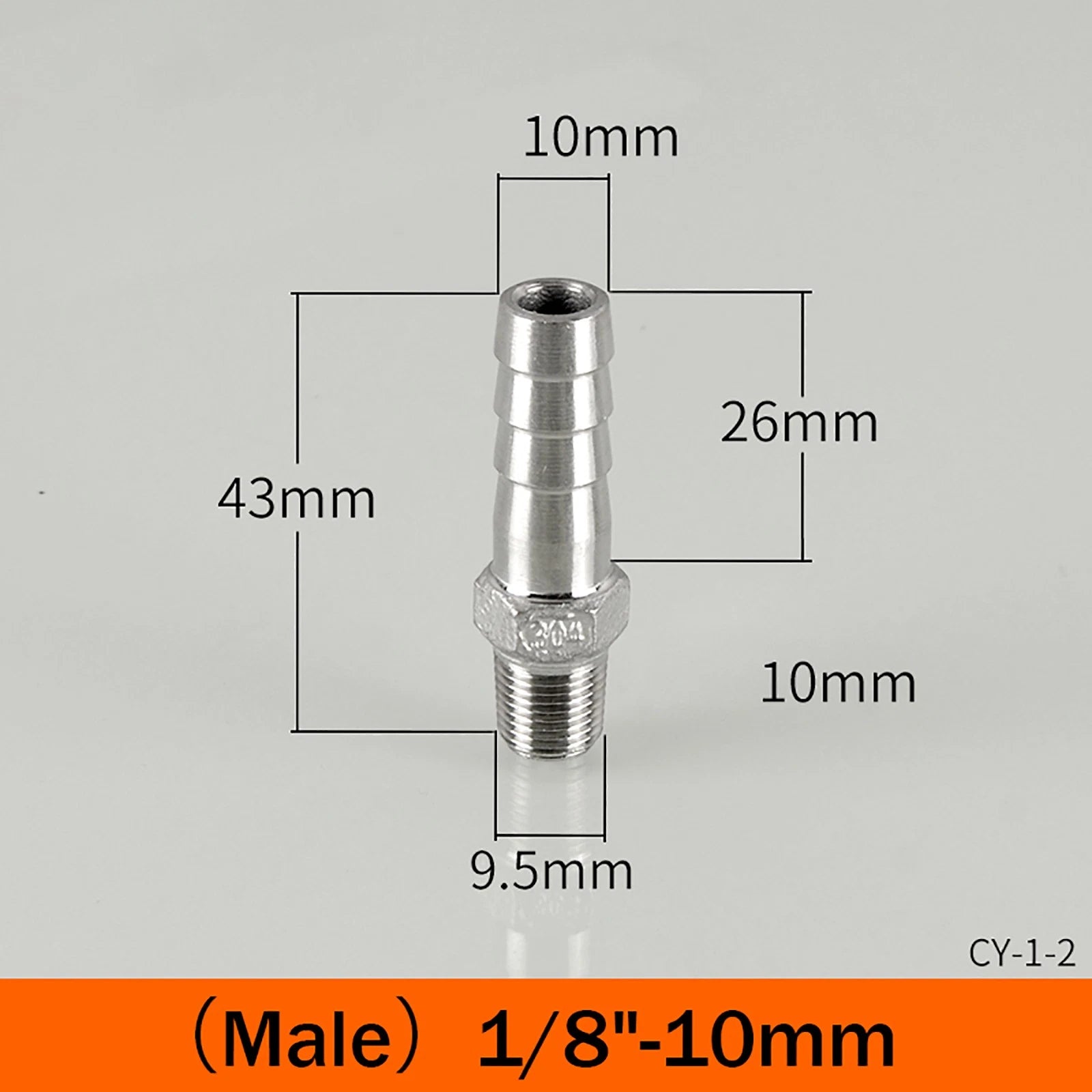 BSP Male Taper Thread x Hose Tail Adapter Fittings — Stainless Steel 304