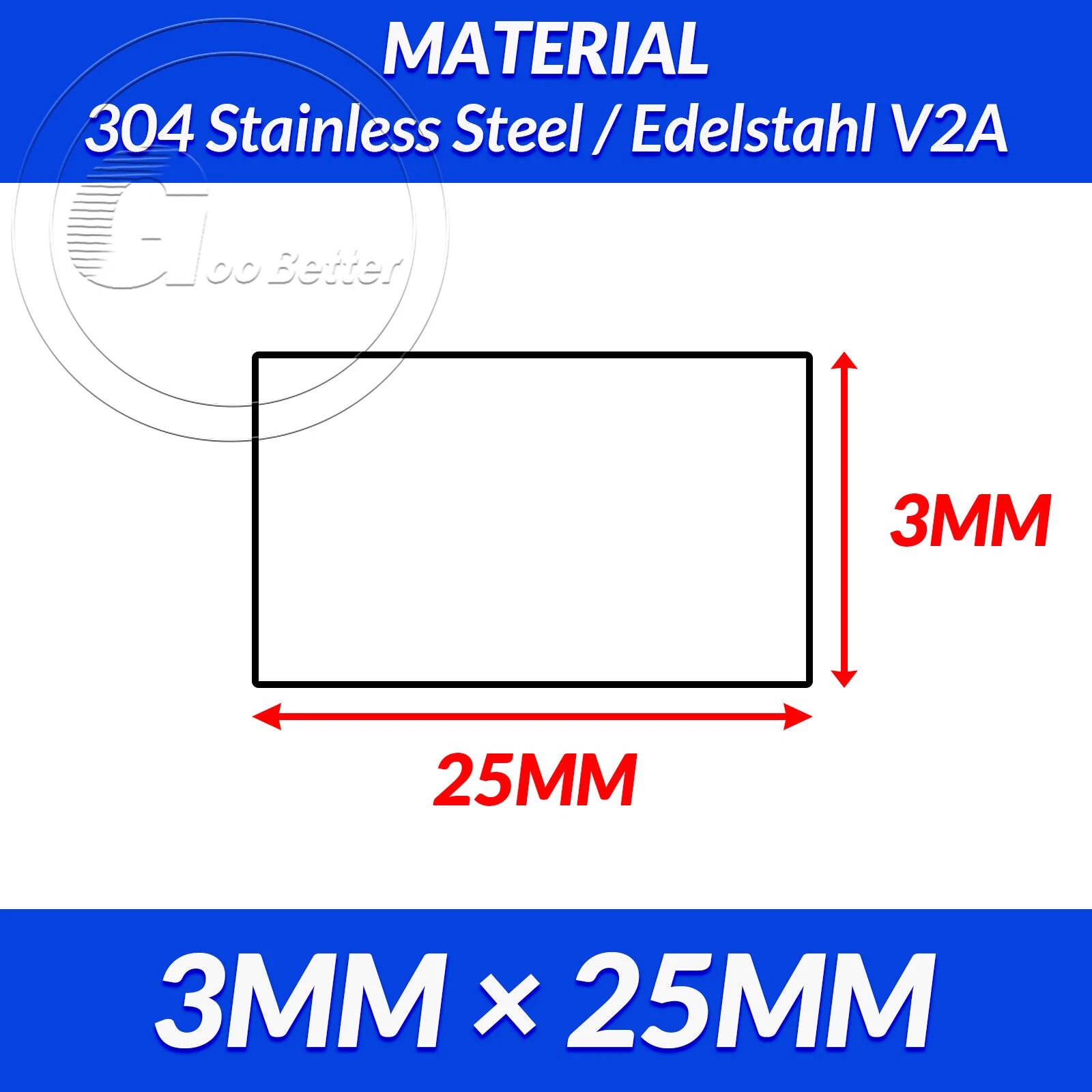 304 A2 Stainless Steel Flat Bar Metal Plate Strip Width 10MM-80MM Length 300MM