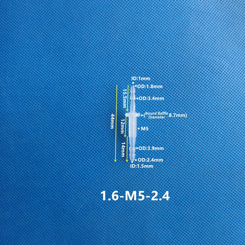 Bulkhead Straight Plastic Hose Connector with Nut — Barbed Thread Pipe Fitting