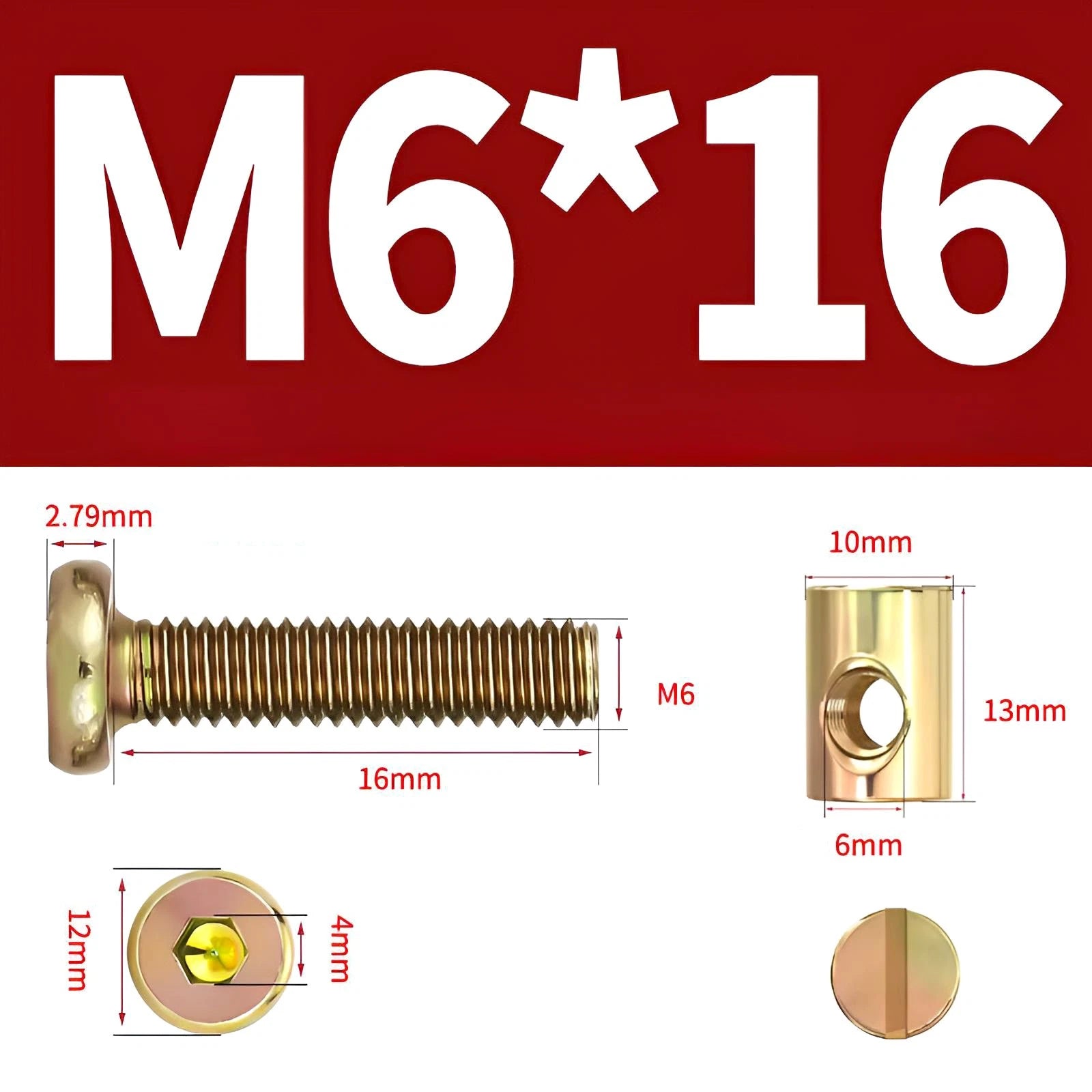 M6 M8 Galvanised Furniture Connecting Bolts with Barrel Nuts | Slotted & Phillips | 8mm–120mm